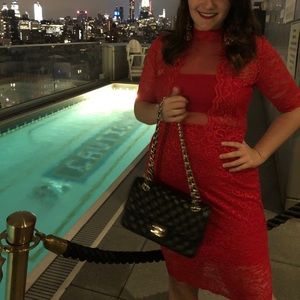 Fire red cocktail dress